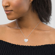 Load image into Gallery viewer, #9to5Queen Engraved Silver Heart Necklace