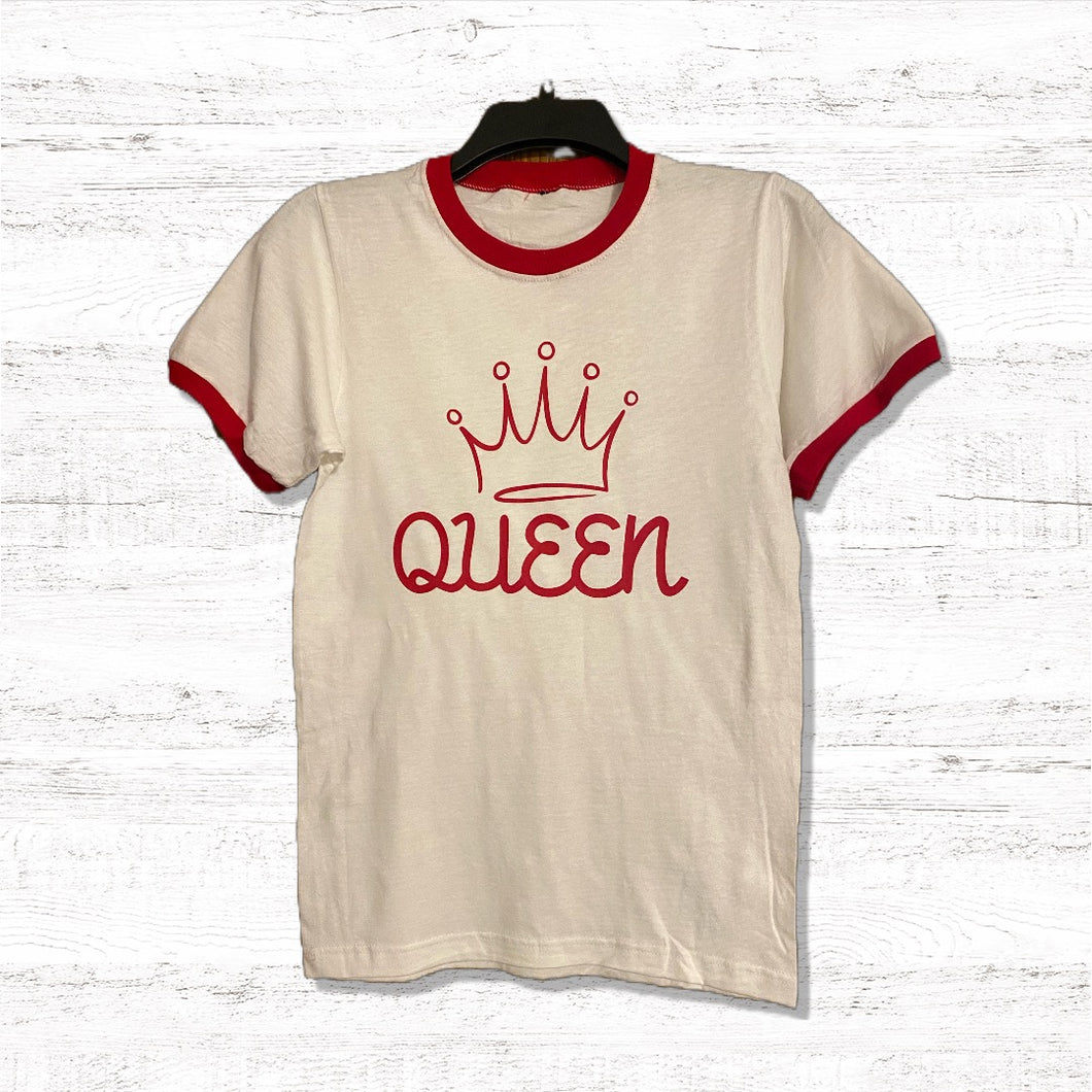 #9to5Queen Red and White Ringer Shirt