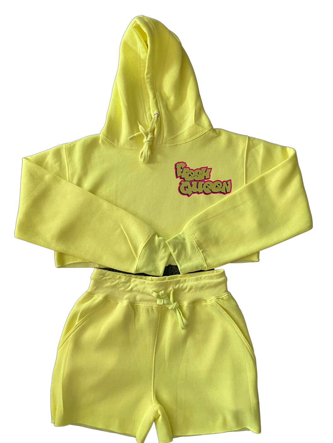 #FreshQueen Neon Lime Crop Top Short Set
